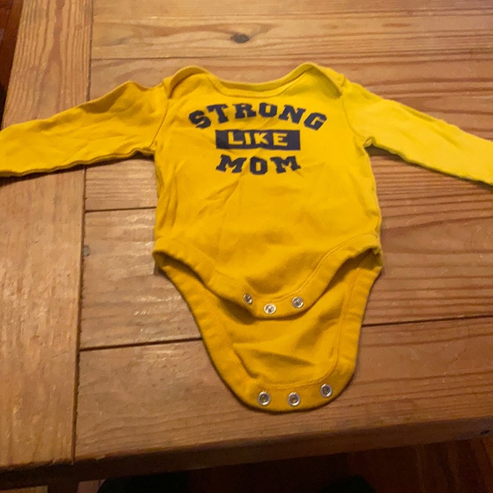 “Strong Like Mom” Long Sleeved Onesie